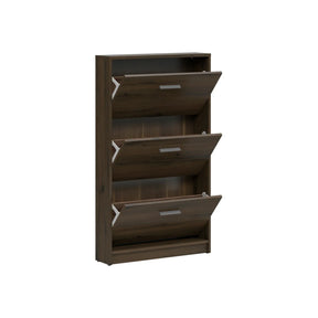 Pantofar NEPO PLUS, stejar inchis, PAL laminat, 70x18x121 cm