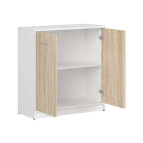 Comoda NEPO PLUS, alb/stejar sonoma, PAL laminat, 80x34x84 cm