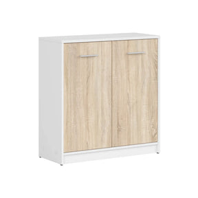 Comoda NEPO PLUS, alb/stejar sonoma, PAL laminat, 80x34x84 cm