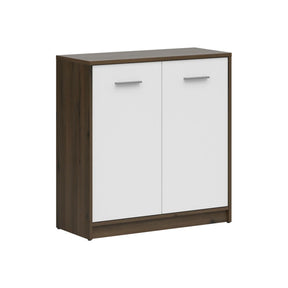 Comoda NEPO PLUS, stejar nobil/alb, PAL laminat, 80x34x84 cm