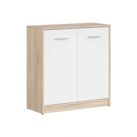 Comoda NEPO PLUS, stejar sonoma/alb, PAL laminat, 80x34x84 cm
