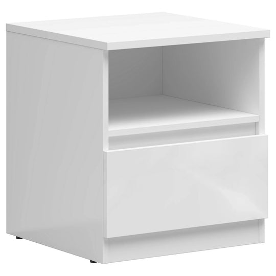 Noptiera TETRIX, alb lucios, PAL laminat, 45x45x51 cm