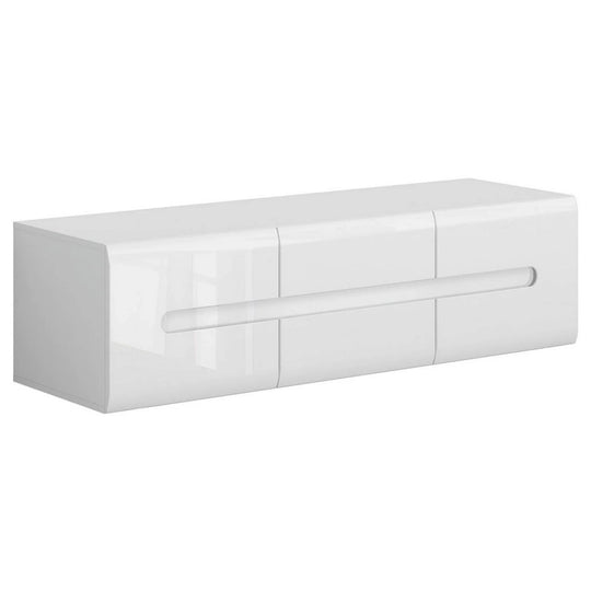 Comoda TV AZTECA TRIO, alb lucios, PAL, 150x47x43 cm