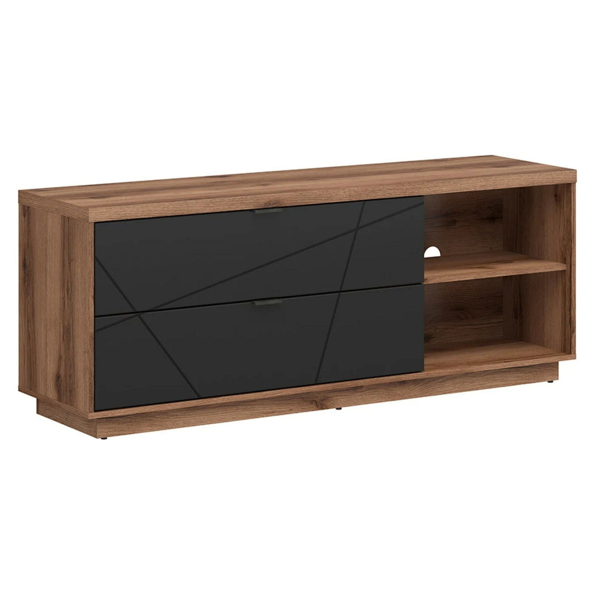 Comoda TV FORN, nuc/negru mat, PAL, 156x42.5x61 cm