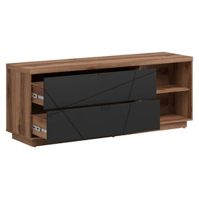 Comoda TV FORN, nuc/negru mat, PAL, 156x42.5x61 cm