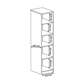 Vitrina living TEDY TYP T10, PAL melaminat, stejar lefkas, 46x190x44 cm, 1 usa si 2 sertare