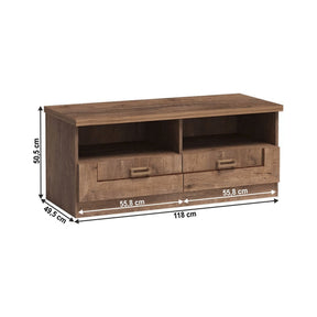 Comoda TV TEDY TYP T11, PAL, stejar lefkas, 118x49.5x50.5 cm