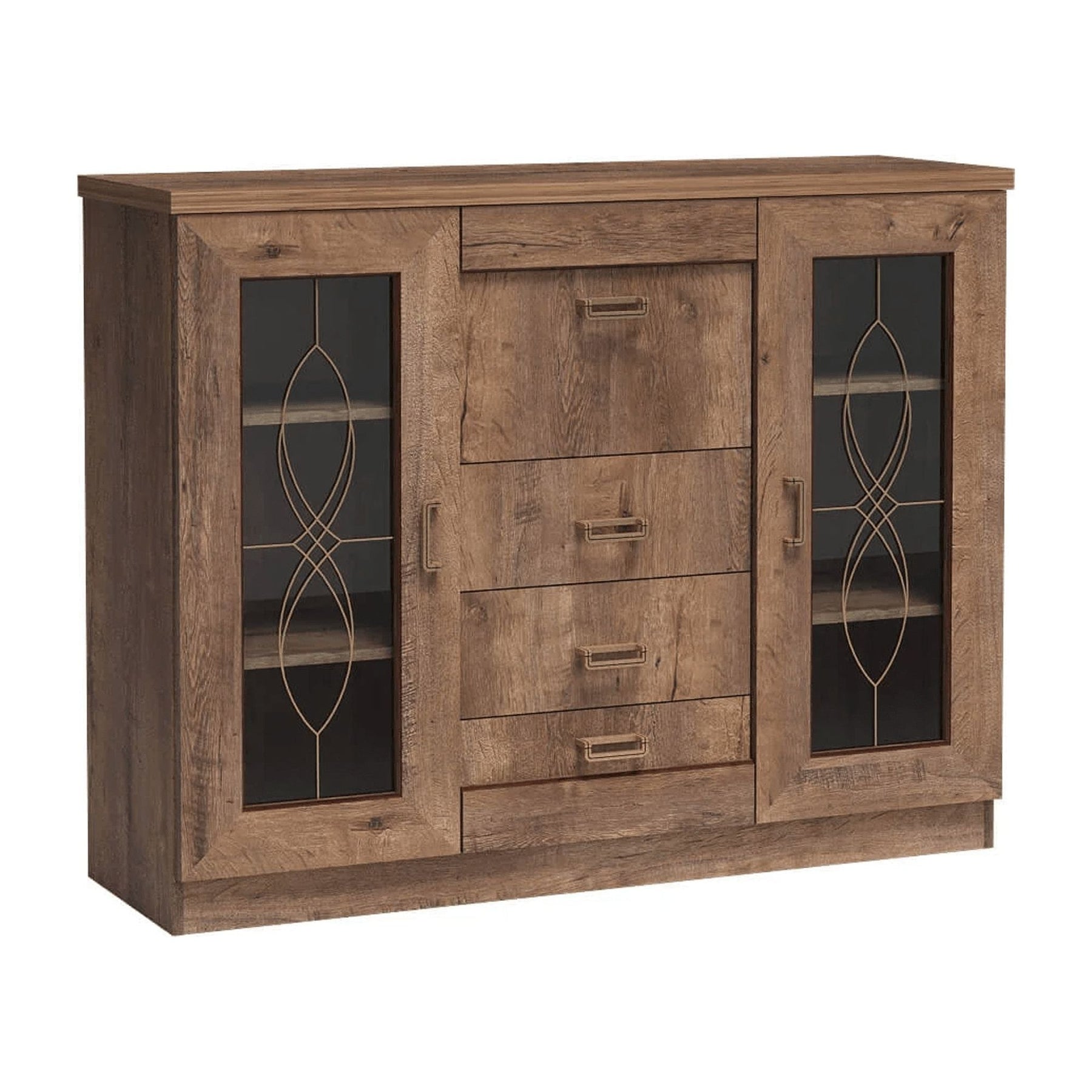 Comoda TEDY TYP T14, PAL, stejar lefkas, 140x44x109.5 cm