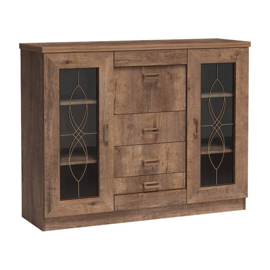Comoda TEDY TYP T14, PAL, stejar lefkas, 140x44x109.5 cm