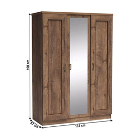 Dulap dormitor TEDY Typ T15, PAL melaminat, stejar lefkas, 135x57x190 cm