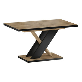 Masa extensibila ERYK, stejar artisan/negru, PAL laminat, 138/178x85x76 cm