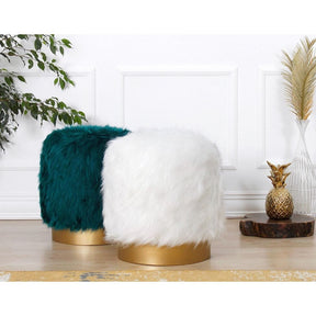 Taburet AMSTERDAM OCN-30298, alb/auriu