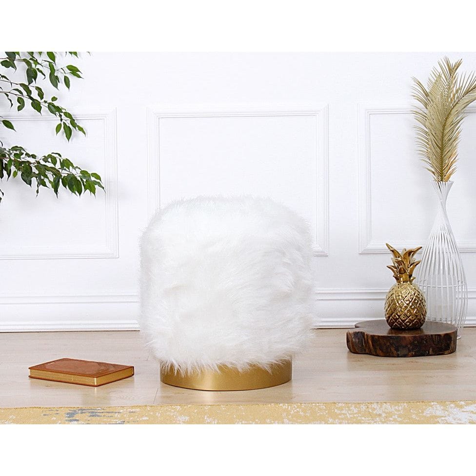 Taburet AMSTERDAM OCN-30298, alb/auriu