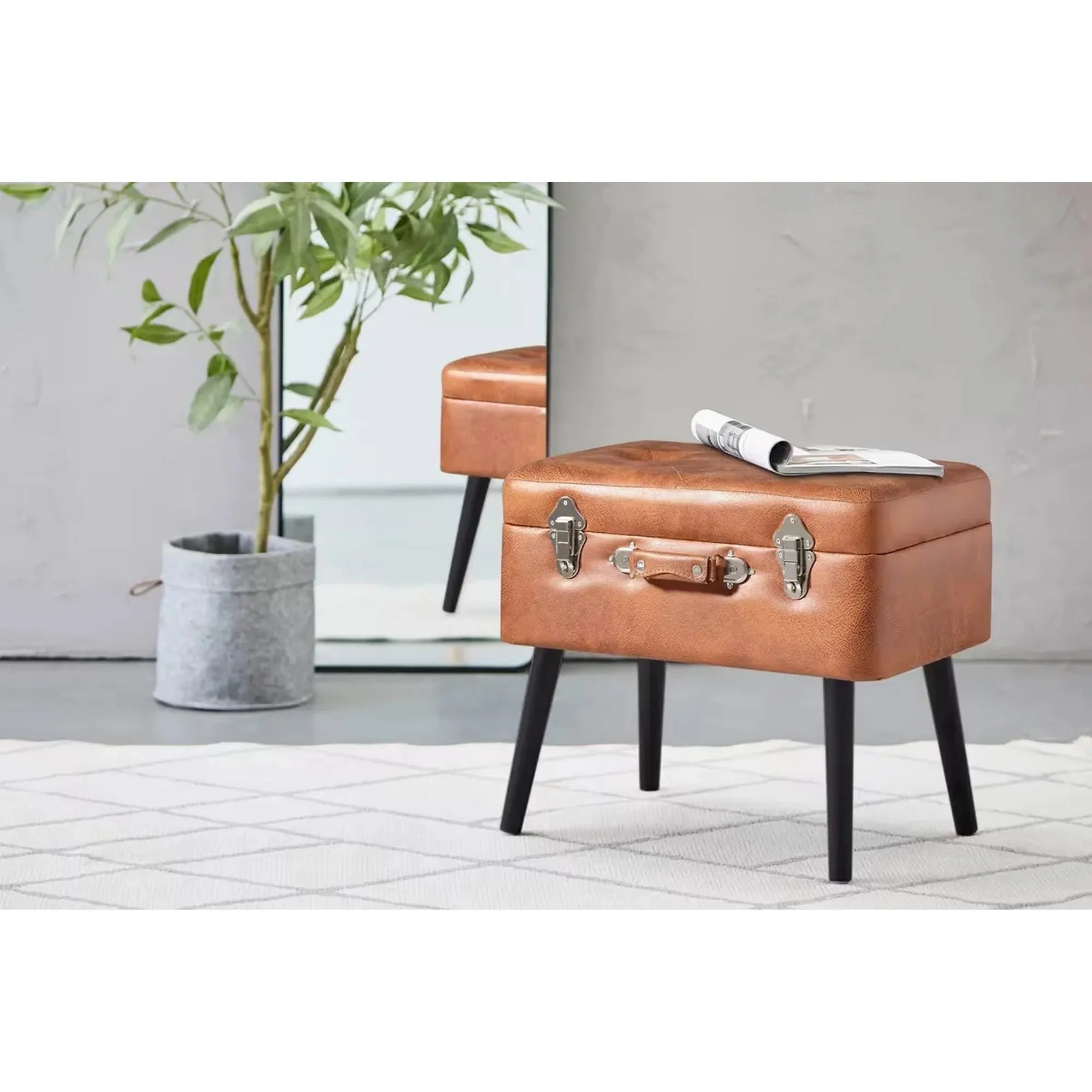 Taburet BERGEN OCN-28498, maro/negru