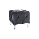 Taburet negru cu detalii strălucitoare, ideal pentru un living elegant – primabucata