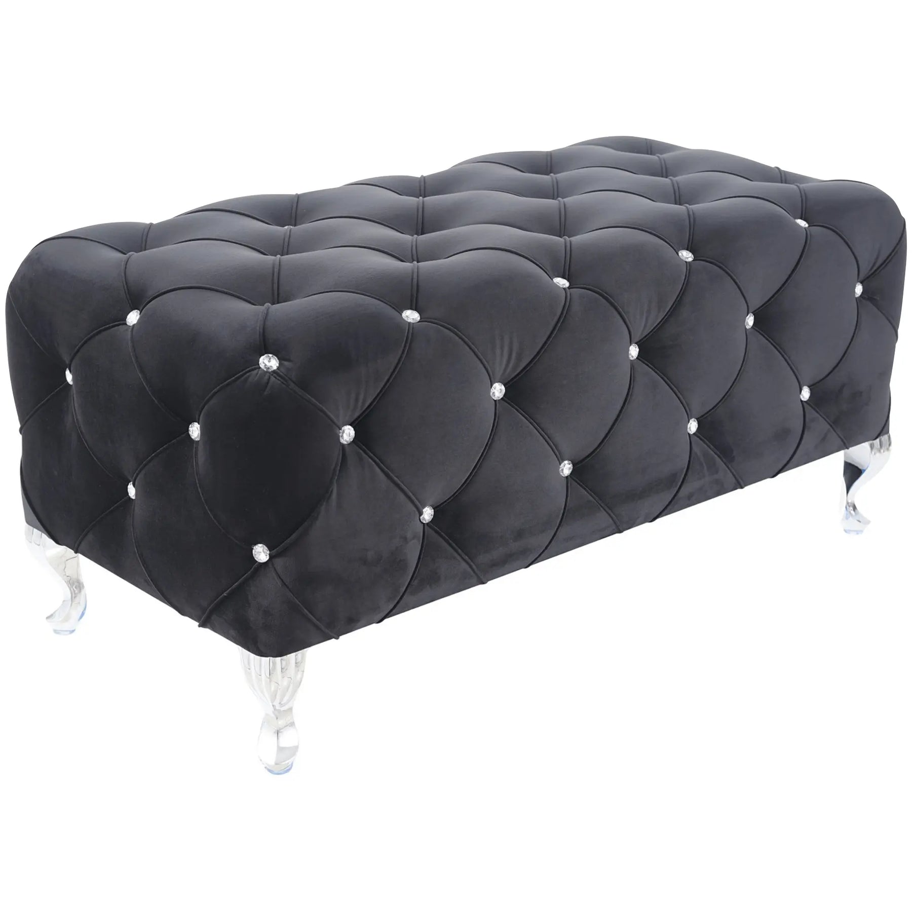 Taburet negru cu detalii strălucitoare, ideal pentru un living elegant – primabucata