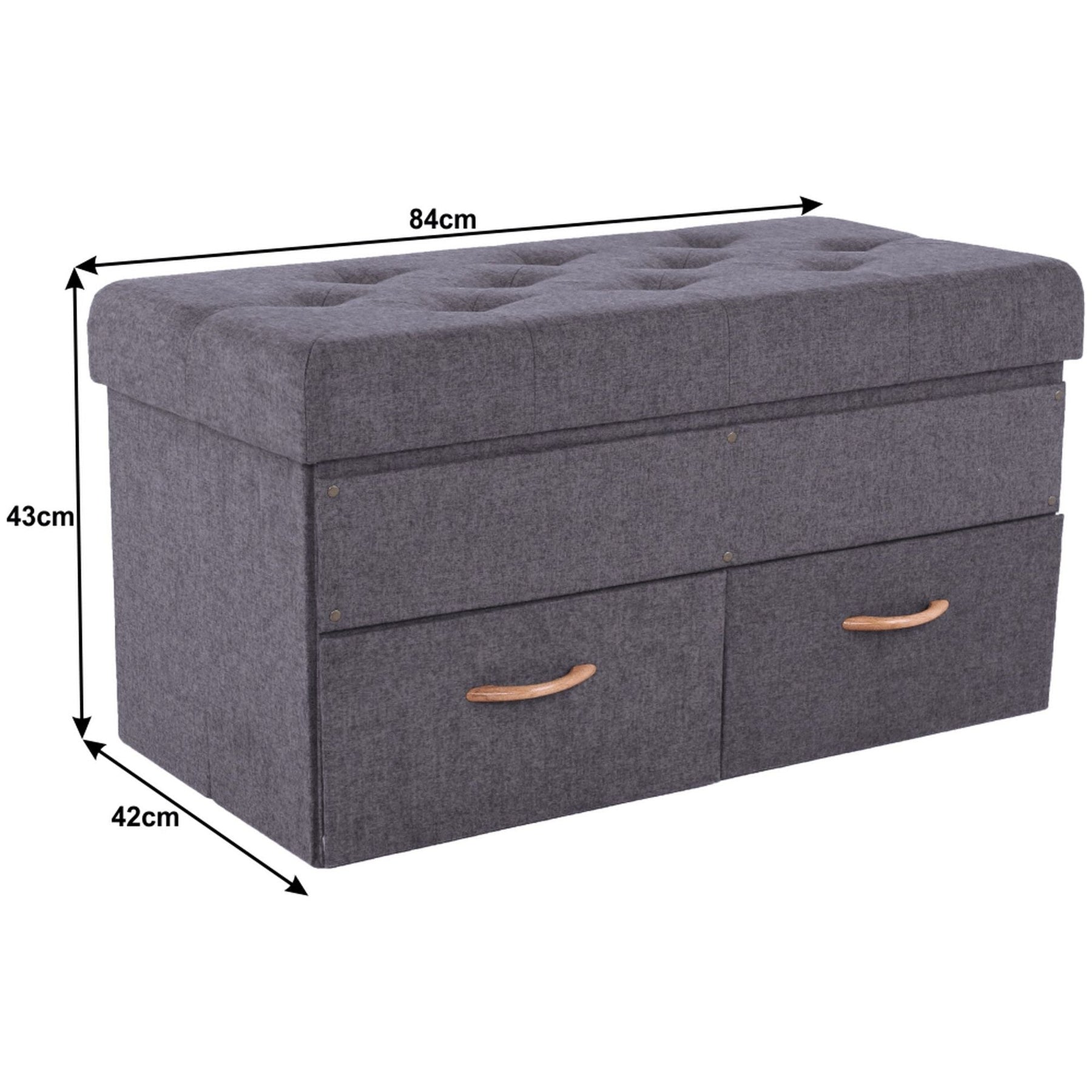 Taburet SULOT TYP 2, material textil/carton dur, gri, 84x43x42 cm