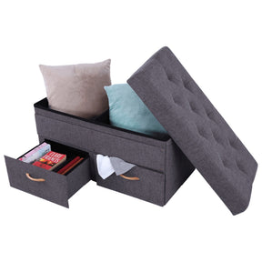 Taburet SULOT TYP 2, material textil/carton dur, gri, 84x43x42 cm