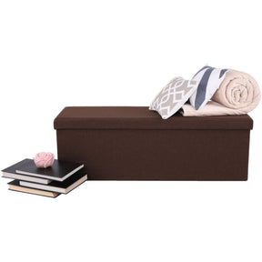 Taburet UMINA, pliabil, material textil/carton dur, maro, 114x38x38 cm