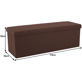 Taburet UMINA, pliabil, material textil/carton dur, maro, 114x38x38 cm