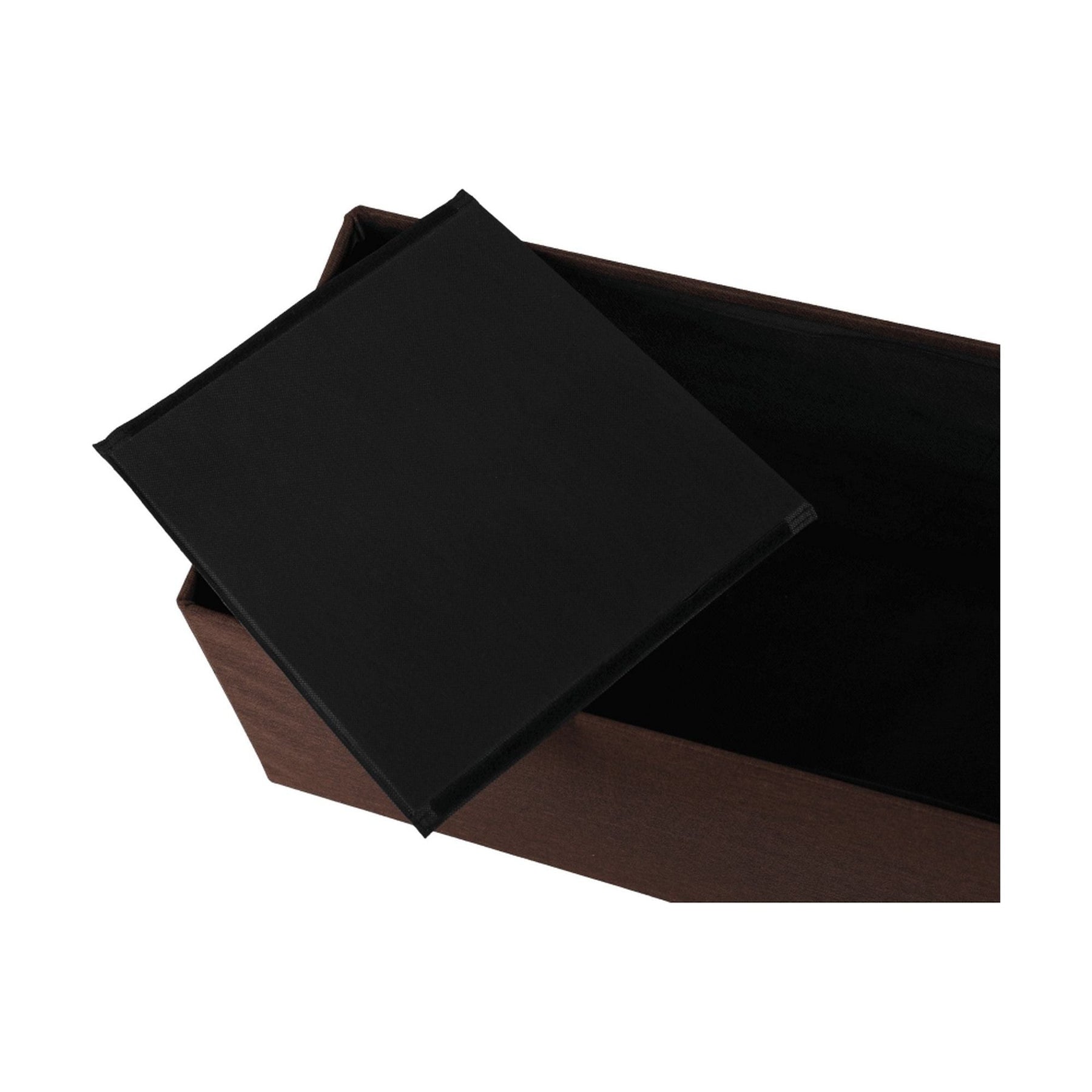 Taburet UMINA, pliabil, material textil/carton dur, maro, 114x38x38 cm
