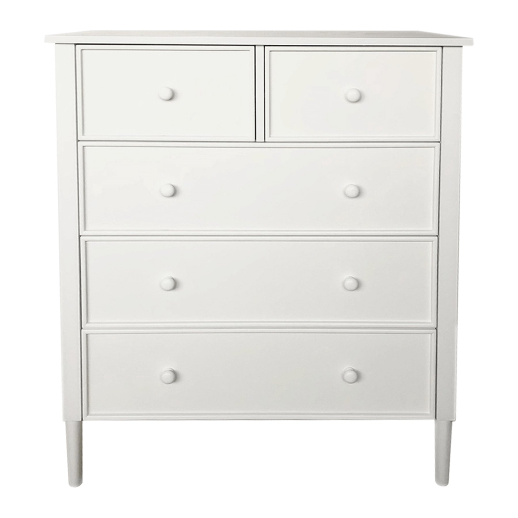 Comoda TEANA, alba, cu 5 sertare, 80x40x95 cm