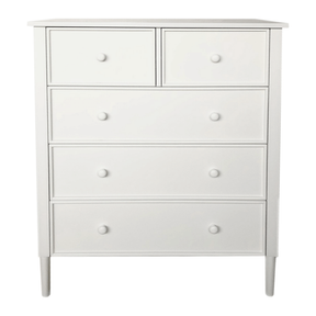 Comoda TEANA, alba, cu 5 sertare, 80x40x95 cm