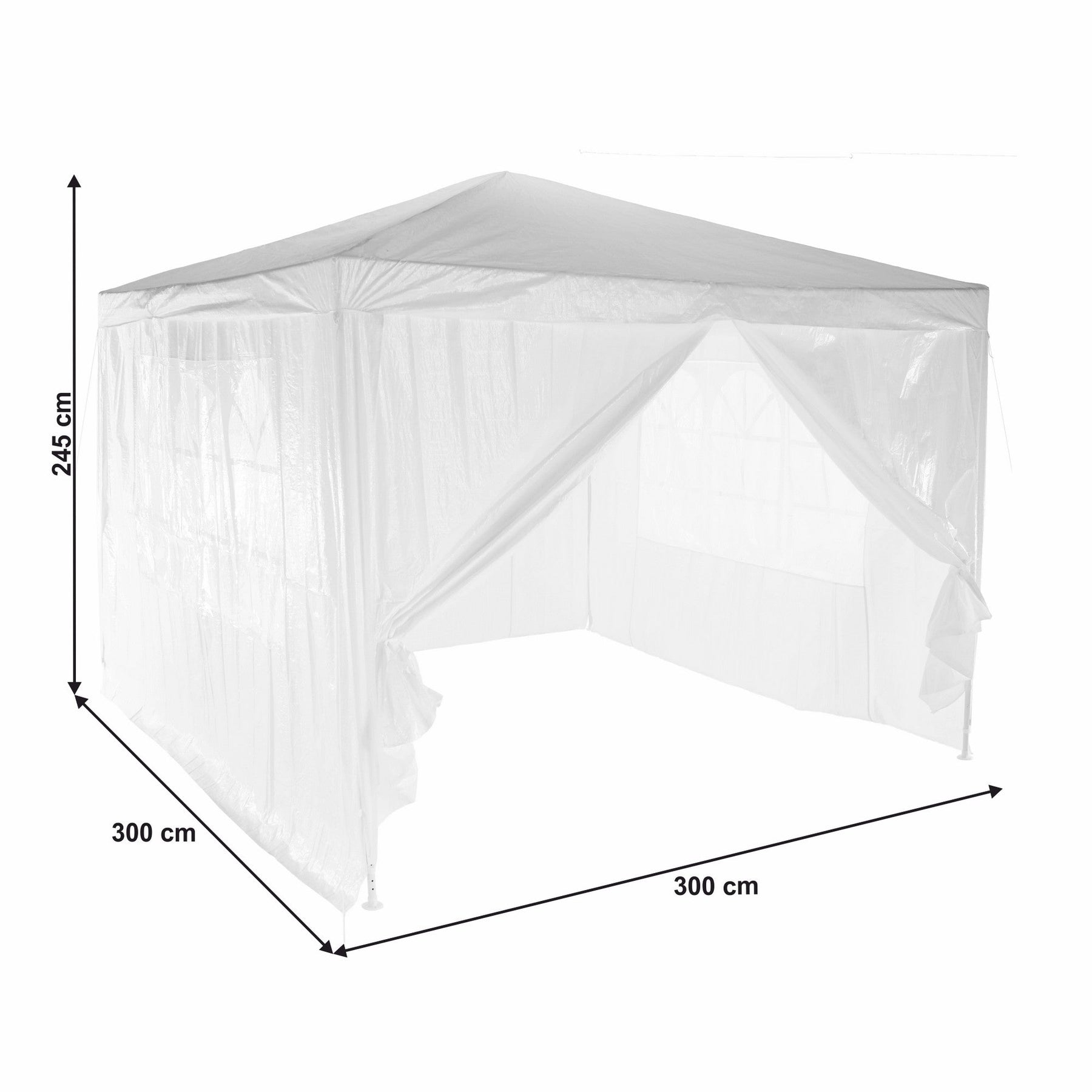 Cort de gradina TEKNO TYP 1, polietilena, alb, 300x300x245 cm