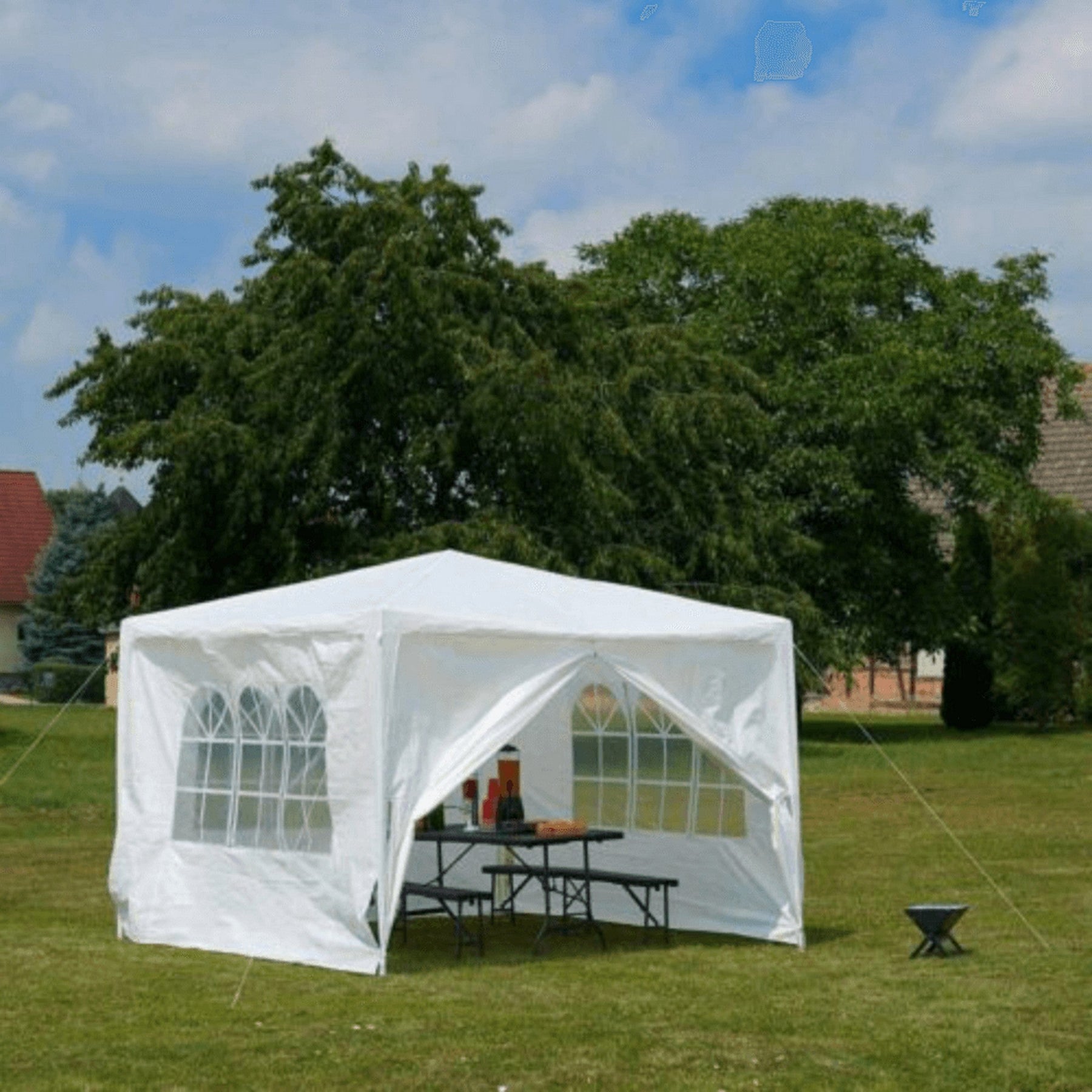 Cort de gradina TEKNO TYP 1, polietilena, alb, 300x300x245 cm
