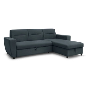 Coltar extensibil KIERTEN, universal, stofa clasica gri inchis- Opium 98, cu lada depozitare, 248x162x84 cm