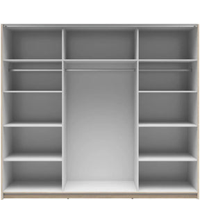 Dressing TETRIX, stejar sonoma, PAL, cu 2 usi si oglinda, 220x60x196 cm