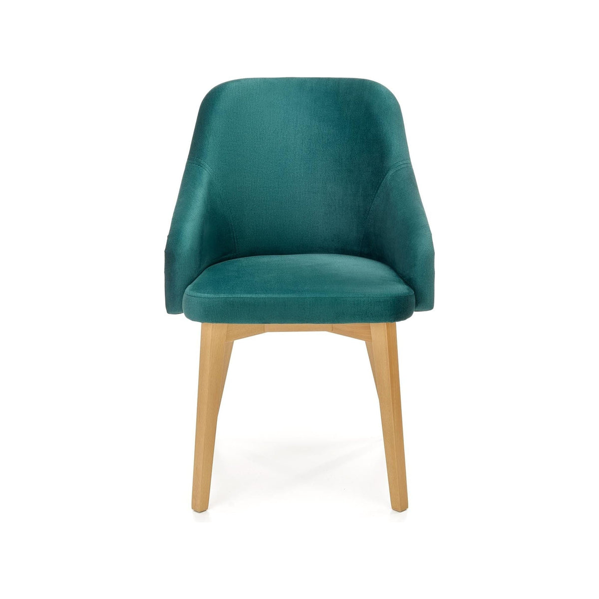 Scaun TOLEDO 2, stofa catifelata verde/lemn de stejar, 55x51x82 cm