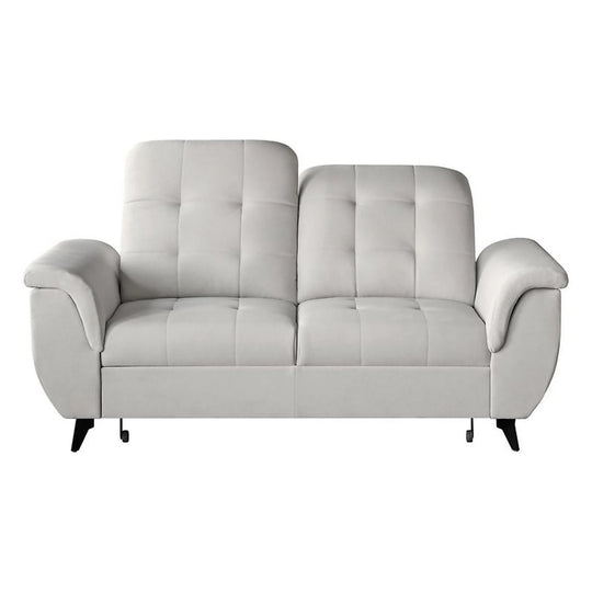 Canapea DORIA, stofa catifelata crem - Portland, cu spatiu de depozitare, 186x100x106 cm