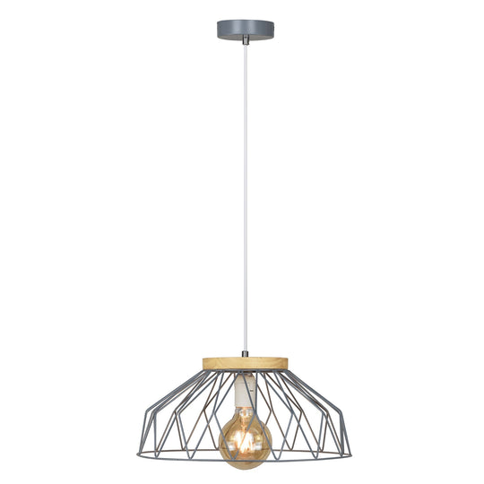 Lustra TREX TIP 2, gri, lemn/metal, 38x38x120 cm