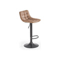 Scaun bar H95, bej/negru, stofa catifelata/otel, 43x44x84/106 cm