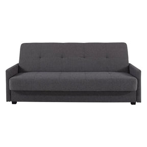 Canapea extensibila MARO, stofa clasica gri inchis - Mossa 99, cu lada depozitare, 207x95x95 cm
