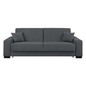 Canapea extensibila RUBIO, stofa catifelata gri - Matrix 17, cu lada depozitare, 232x95x81 cm