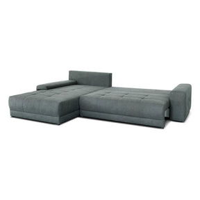 Coltar extensibil ADRIA, universal, stofa catifelata gri - Monolith 92, cu lada depozitare, 310x213x88 cm