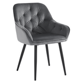 Scaun VERIO, gri/negru, stofa catifelata/metal, 59x62x81 cm