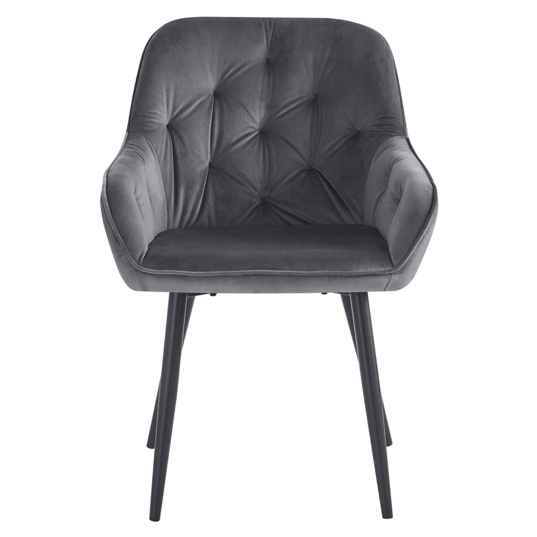 Scaun VERIO, gri/negru, stofa catifelata/metal, 59x62x81 cm