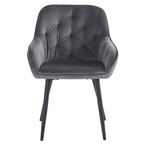 Scaun VERIO, gri/negru, stofa catifelata/metal, 59x62x81 cm