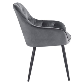 Scaun VERIO, gri/negru, stofa catifelata/metal, 59x62x81 cm