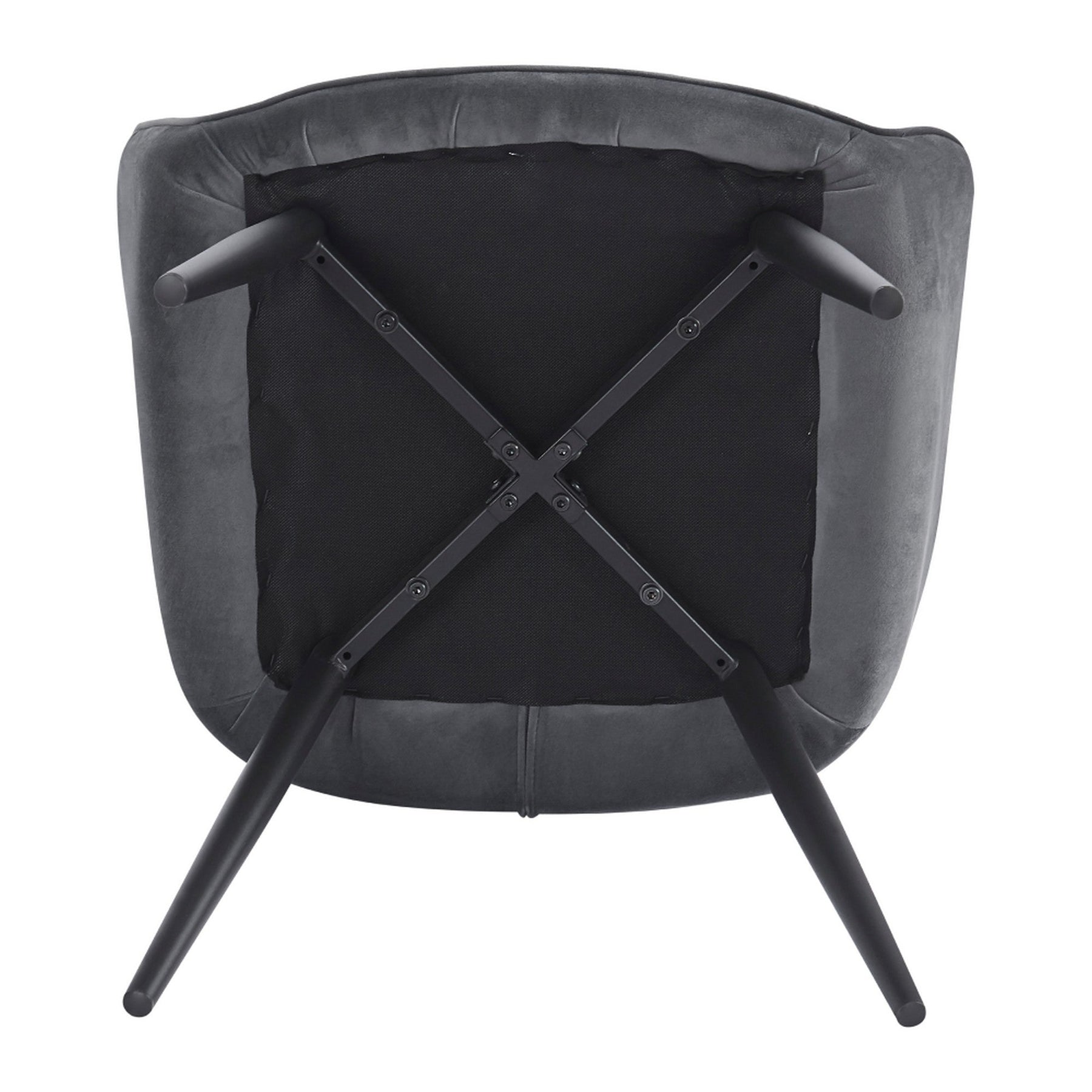 Scaun VERIO, gri/negru, stofa catifelata/metal, 59x62x81 cm
