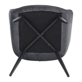 Scaun VERIO, gri/negru, stofa catifelata/metal, 59x62x81 cm