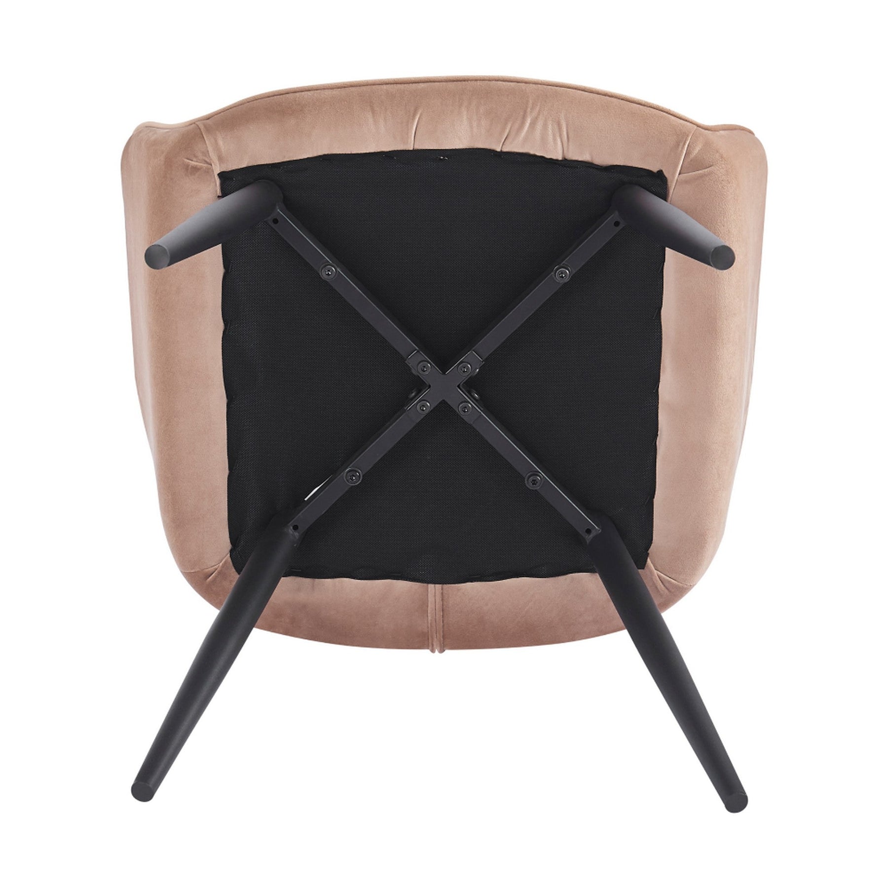 Scaun VERIO, maro deschis/negru, stofa catifelata/metal, 59x62x81 cm