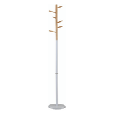 Cuier, lemn natural/metal alb, HORST