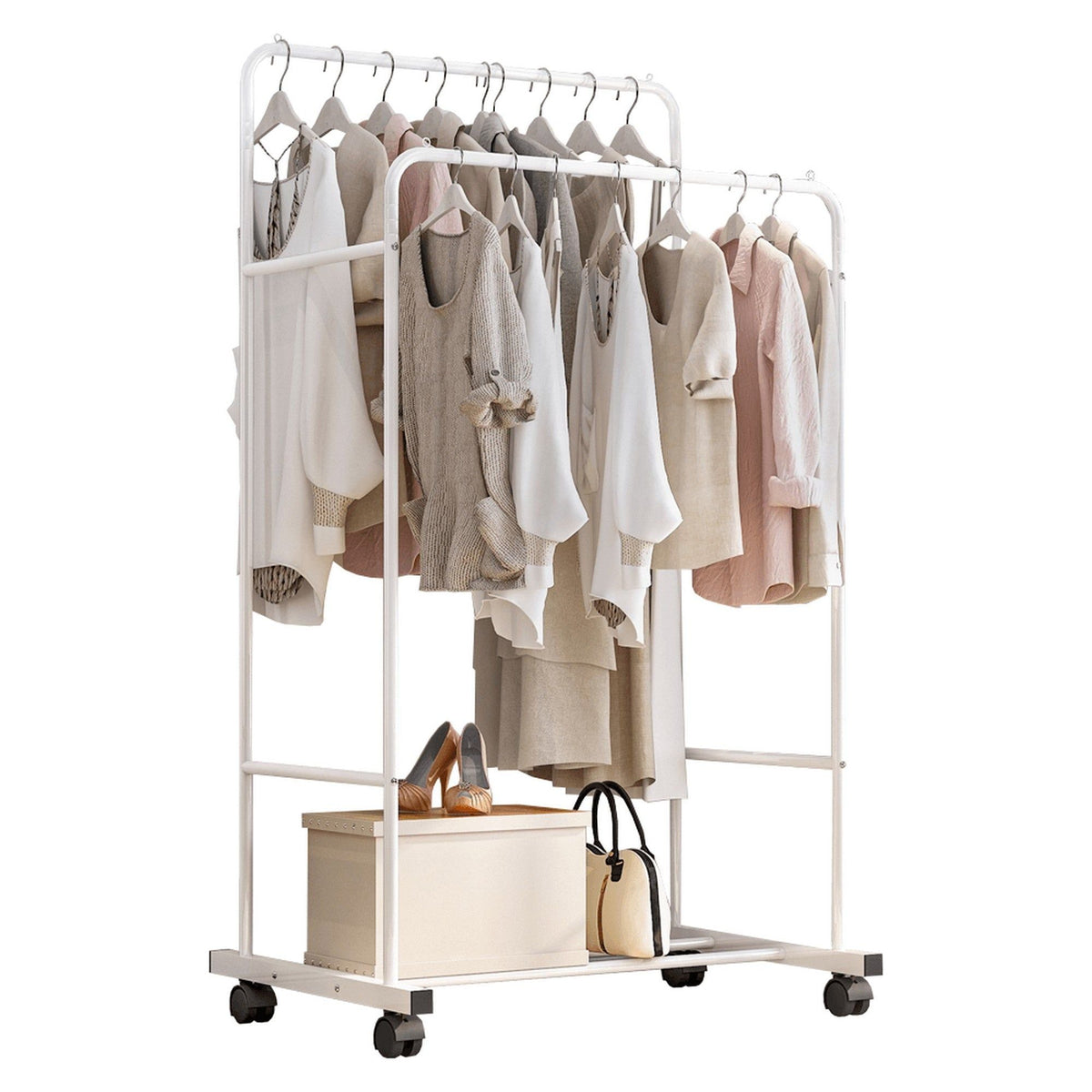 Stander haine ILIANA, metal, alb, 80x51x160 cm