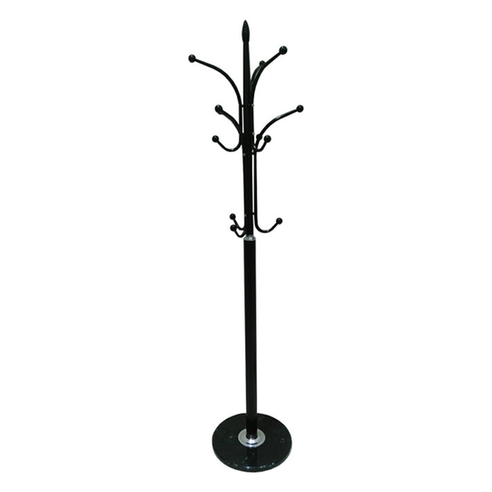 Cuier BELVIN, negru, metal/marmura, 37x37x175 cm