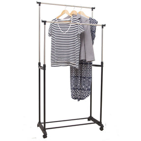 Stander haine SVAN, metal/plastic, negru/argintiu, 80x42x165 cm