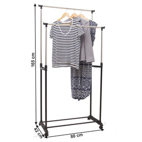Stander haine SVAN, metal/plastic, negru/argintiu, 80x42x165 cm